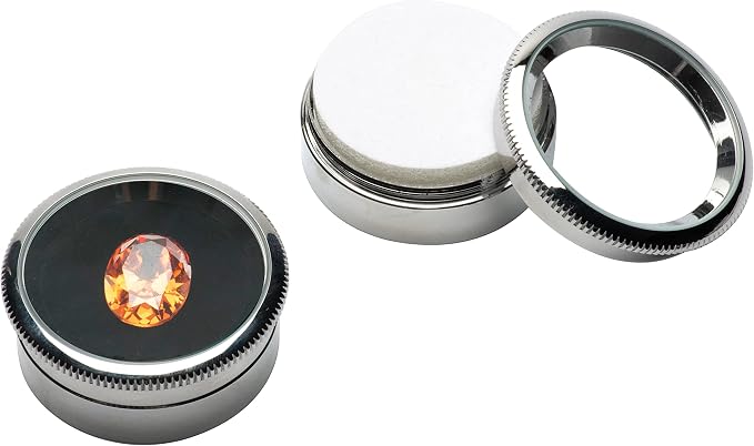 Small Loose Diamond or Gemstone Display Box Case Holder Show Container Metal (Silver- 1.7x0.7) - Image 3