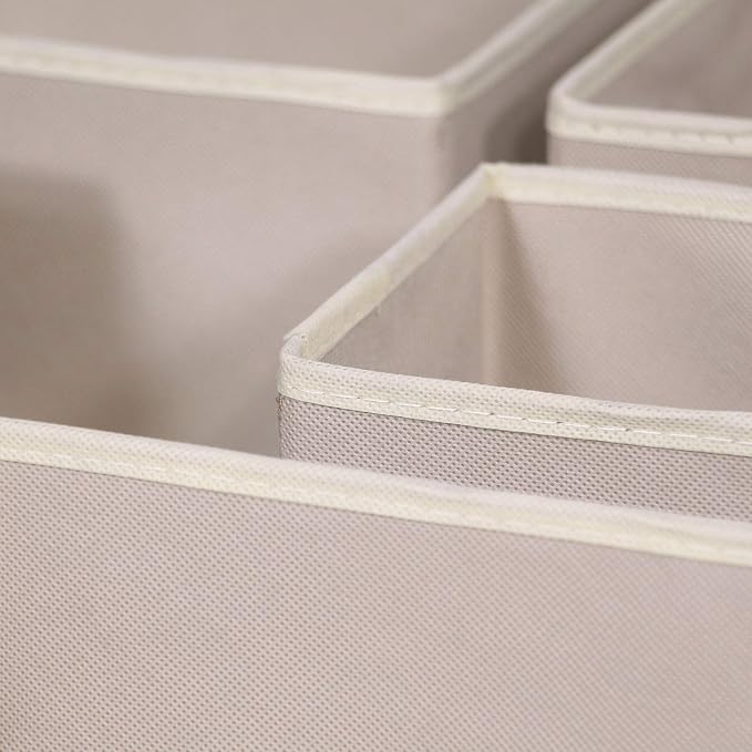 DIOMMELL 9 Pack Foldable Cloth Storage Box Closet Dresser Drawer Organizer Fabric Baskets Bins Containers Divider for Baby Clothes Underwear Bras Socks Lingerie Clothing,Beige 333 - Image 5