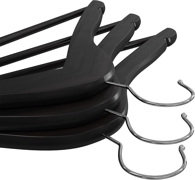 Utopia Home Premium Wooden Hangers 20 Pack - Durable & Slim Coat Hanger - Suit Hanger with 360-Degree Rotatable Hook - Wood Hangers with Shoulder Grooves (Black Color) - Image 7