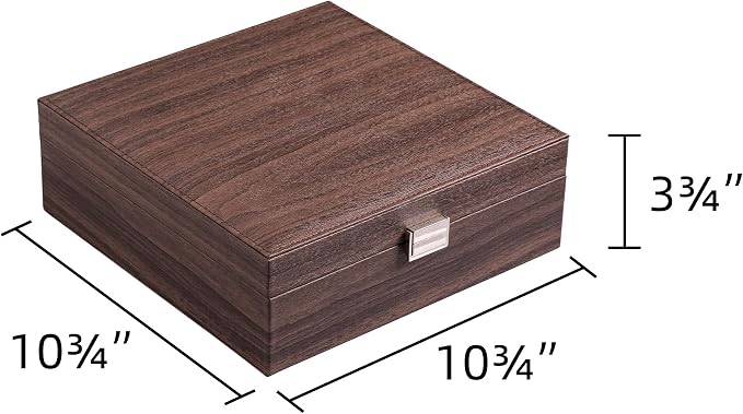 Frebeauty Earring Organizer Classic Jewelry Box 50 Slots Double Layer Jewelry Storage Case with 6 Necklace Hook and Bracelet Pocket(Tree Brown) - Image 3