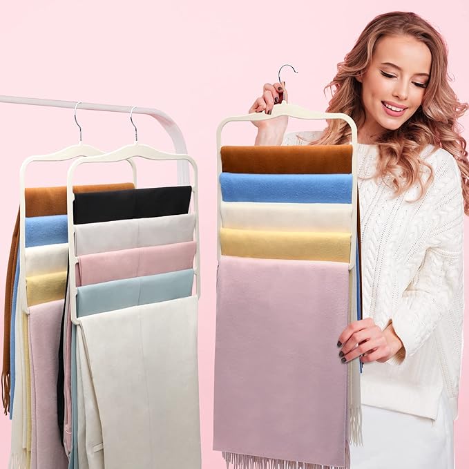 Magic Pants Velvet Hangers for Organization and Storage - Space Saving, 5 Pack Dorm Room Essentials for College Students Girls - Image 7
