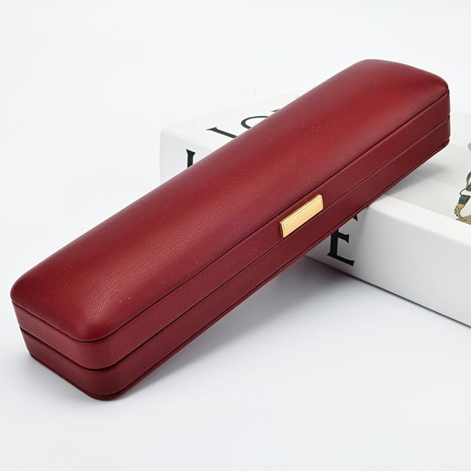 Luxury Burgundy Leather Jewelry Box with Soft Velvet Lining, Elegant Storage Case for Necklaces, Earrings, Bracelets & Watches, Small Travel Organizer Skin-friendly Artificial Leather Cover Gift - Image 4