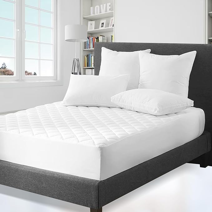 Venneti Waterproof Mattress Protector King - Soft, Hypoallergenic, and Breathable Quilted Cotton Bed Cover - Deep Pocket Fitted Design - Quilted Bedding Shield for Comfortable Sleep (King)