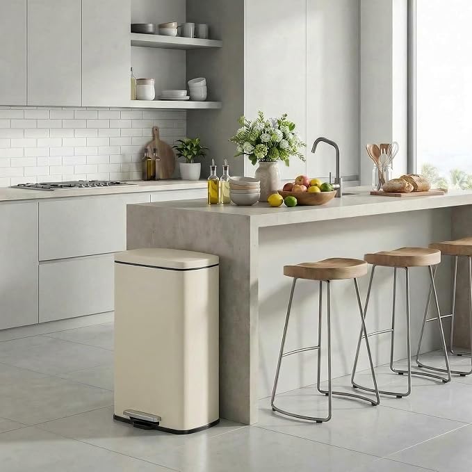 8 Gal Kitchen Trash Can, 30L Recycling or Garbage Bin, Brushed Stainless Steel Waste Basket, Soft&Quiet Close Dustbin, with Step-On Pedal, Removable Inner Bucket, for Home, Office, Living Room - Image 7