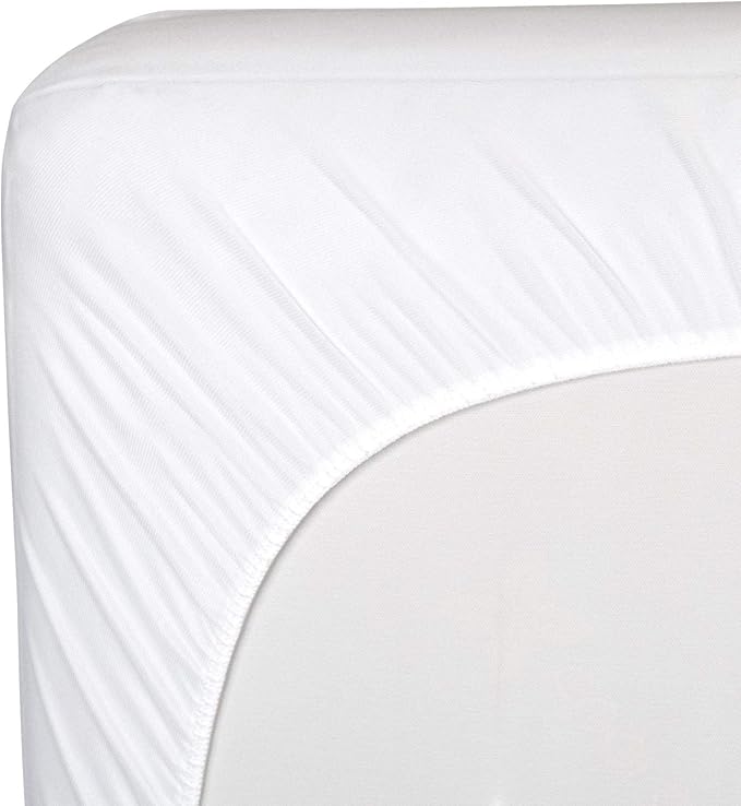 Sealy Baby Healthy Grow Plush Fitted Waterproof Infant Crib Mattress Protector Pad and Toddler Bed Cover, Organic Cotton and PolyBlend Top, Machine Washable and Dryer Friendly, 52” x 28”- White