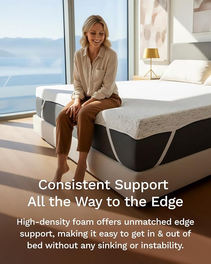 ViscoSoft 2 Inch Memory Foam Mattress Topper Twin - Select High Density Ventilated Mattress Pad - Premium Removable Rayon Cover