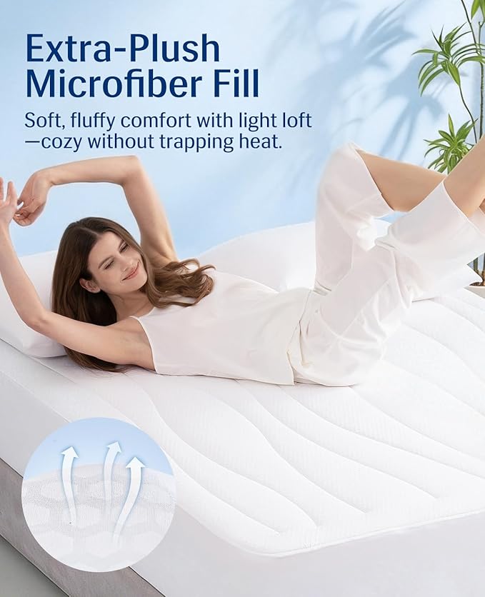 Elegear Cooling Mattress Pad Twin, Upgraded Arc-Chill® 3.0 + PCM Cooling, Stay Cool All Night, Breathable & Soft, Deep Pocket 18", Washable Mattress Protector for Hot Sleepers, White