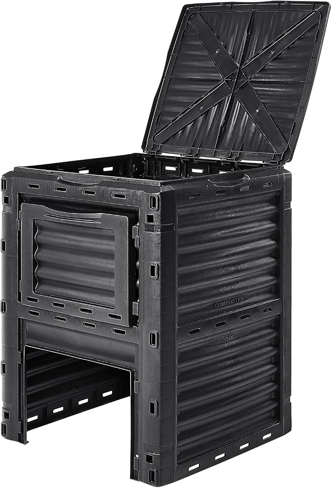 VEVOR Garden Compost Bin 80 Gallon, BPA Free Composter, Large Capacity Outdoor Composting Bin with Top Lid and Bottom Door, Easy Assembling, Lightweight, Fast Creation of Fertile Soil - Image 10