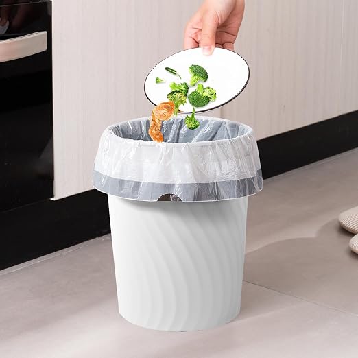 YGJT Small Trash Can, 6 Pack 1.8 Gallons Bathroom Trash Can, Slim Waste Basket, Round Garbage Can, Plastic Trash Bin for Kitchen, Dorm, Bedroom, Office, Living Room, Study, Compact Spaces(White) - Image 4