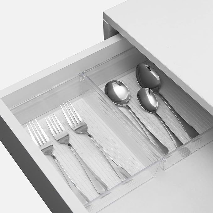 Backerysupply Clear Plastic Drawer Organizer Tray for Vanity Cabinet (9"×6"×2" Set of 4) For Office Bathroom Makeup Drawers - Image 4