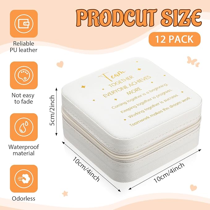 Kenning 12 Pack Inspirational Gifts Bulk Travel Jewelry Case Organizer Appreciation Gifts for Employee Teacher Coworkers Nurses - Image 2