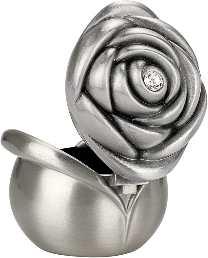 Hipiwe Rose Shape Vintage Jewelry Box - Small Trinket Storage Holder Case Keepsake Organizer Box for Rings Earrings Necklace Treasure, Gift for Women, Large - Image 5