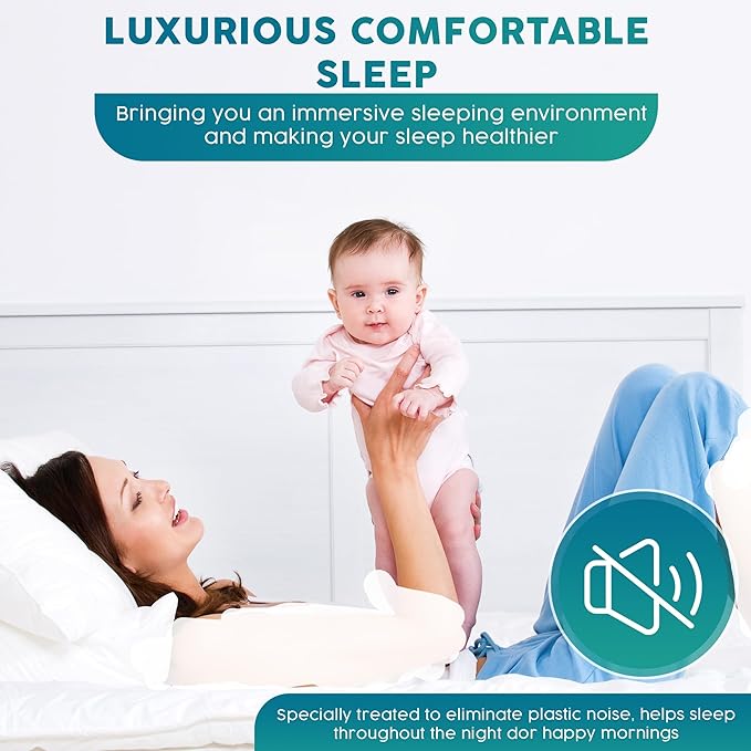 Venneti Waterproof Mattress Protector King - Soft, Hypoallergenic, and Breathable Quilted Cotton Bed Cover - Deep Pocket Fitted Design - Quilted Bedding Shield for Comfortable Sleep (King)