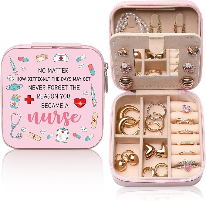 GAOLZIUY Nurse Gifts for Women, Nurse Travel Portable Jewelry Box, Appreciation RN Graduation Nurses Week Christmas Nurse’s Day Gifts for Nursing Student by GAOLZIUY