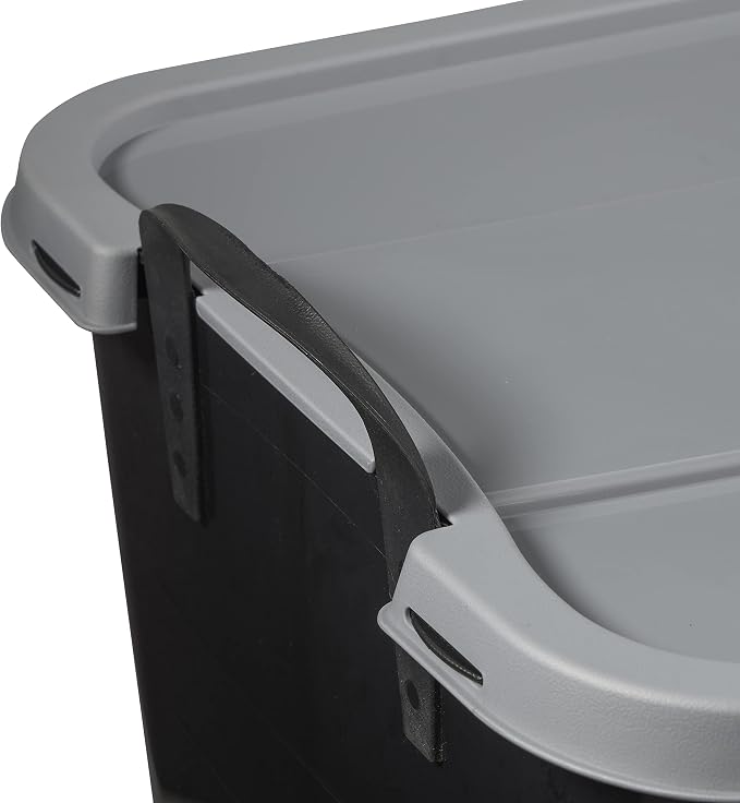 Life Story 24 Pack Heavy Duty Stackable Storage Bin, 55 Quart Home Organizer, Versatile Lightweight Locking Bins with Carrying Handles, Black/Gray - Image 8