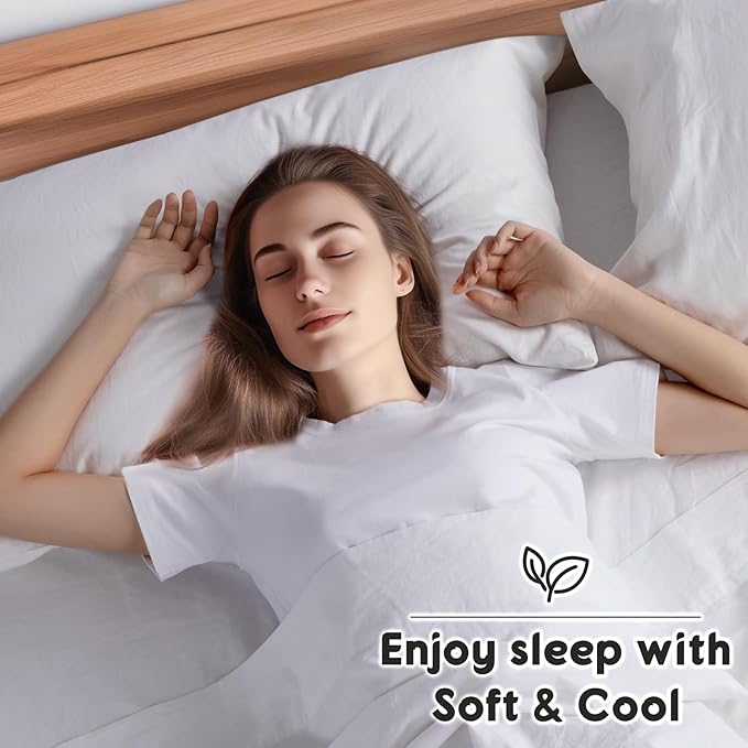 SONORO KATE 100% French Pure Linen Sheets, Breathable and Durable Linen Full Size Sheets, Anti-Tear Linen Bed Sheets, Machine Washable, 16 Inch Deep Pocket - 4 Piece (White, Full)