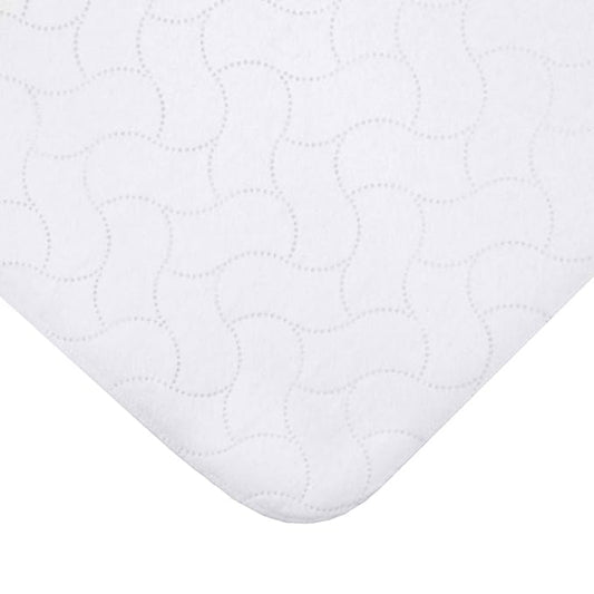 American Baby Company Waterproof Flat Reusable Portable/Mini-Crib Mattress Pad Protector, Embossed Quilt-Like Mini-Crib Protective Mattress Pad Cover for babies, adults and pets, White, 24" X 38"