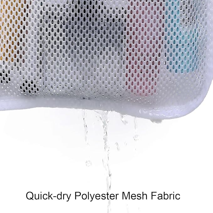 GYEUKHAM Hanging Mesh Shower Caddy for Bathroom - Quick Drying Portable Shower Organizer with Multiple Pockets for Soap,Shampoo and Cruise Ship Essentials Saving Bathroom Storage,White,2 Pack - Image 4