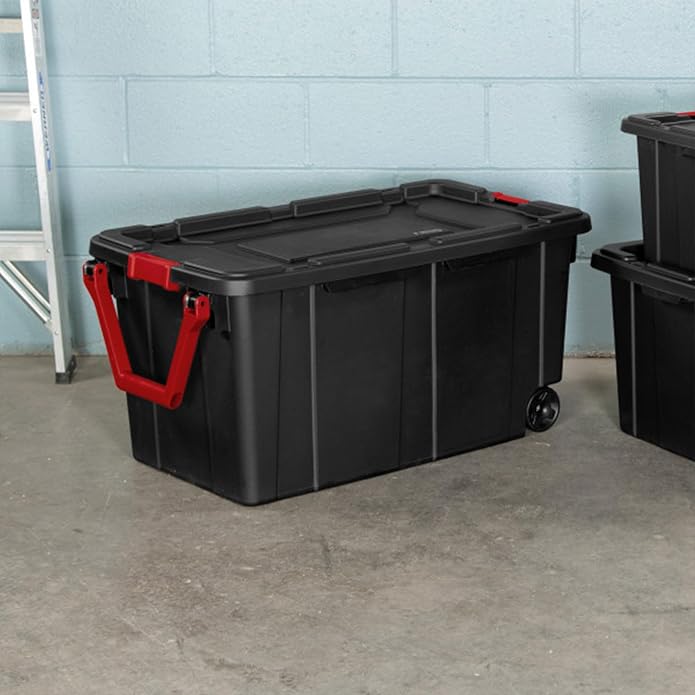 Sterilite Tote IND Wheeled Black 40GA 14699002 - Image 7