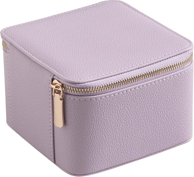 Frebeauty Small Travel Jewelry Box,Travel Jewelry Case with 6 Pouch Bags,Portable Travel Jewelry Organizer,Mini Jewelry Storage,3.35 x 4.9 x 4.8 Inches,Gift Idea for Women Girls (Purple) - Image 6
