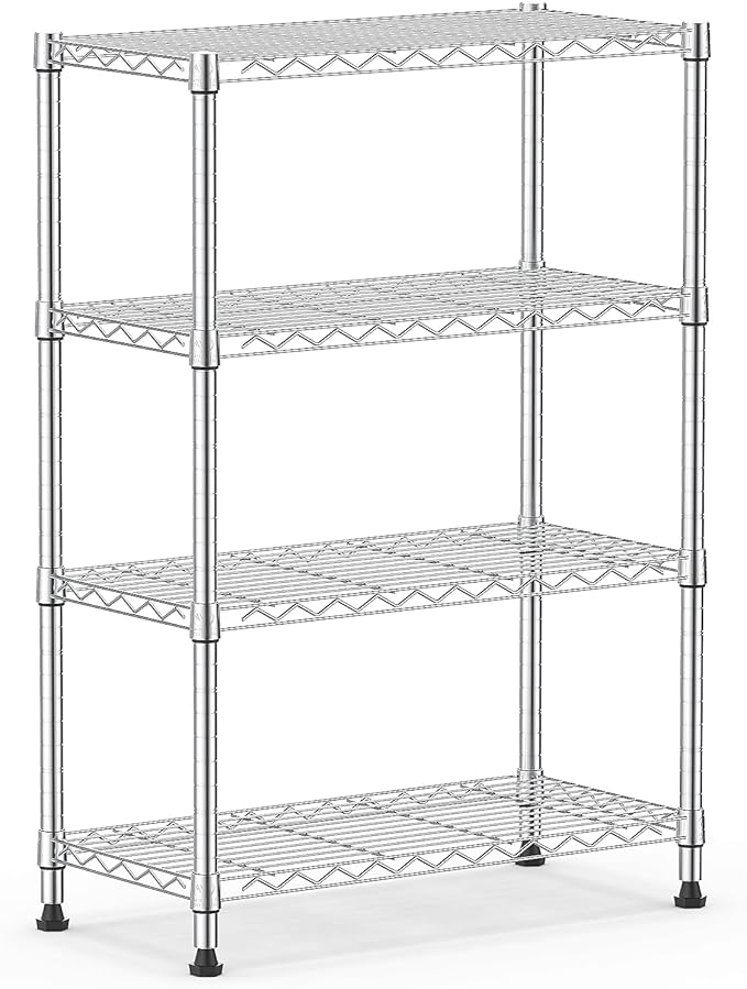 M MZG 1000 lbs Storage Shelving 4-Tier Utility Shelving Unit Steel Organizer Wire Rack for Home,Kitchen,Office,Chrome (13.7" D x 23.6" W x 53.4" H) - Image 8