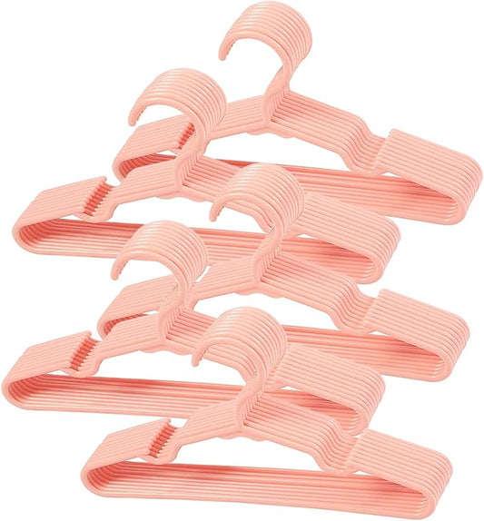 50 pcs Pink Baby Nursery Closet Hangers,Non-Slip Laundry Infant Pant Hanger for Newborn Clothes,Ultra-Thin Child Coat Hanger for Girl Boy Toddler Kids by VIIBASE