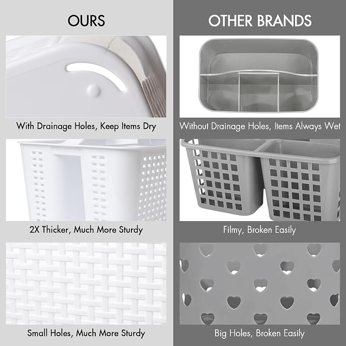 Tiawudi Portable Shower Caddy, Caddy Organizer with Handle, Plastic Shower Basket Hold Soap, Shampoo, Hair Supplies and Beauty Products, Cleaning Supplies Organizer for Home, Dorm, Shelf and Cabinet - Image 5