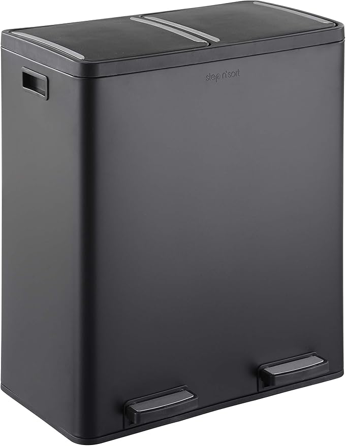 Step N' Sort The 18.5 Gallon Extra Large Capacity, Soft-Step, Dual Trash and Recycling Bin with Removable Inner Bins by Step+N%27+Sort