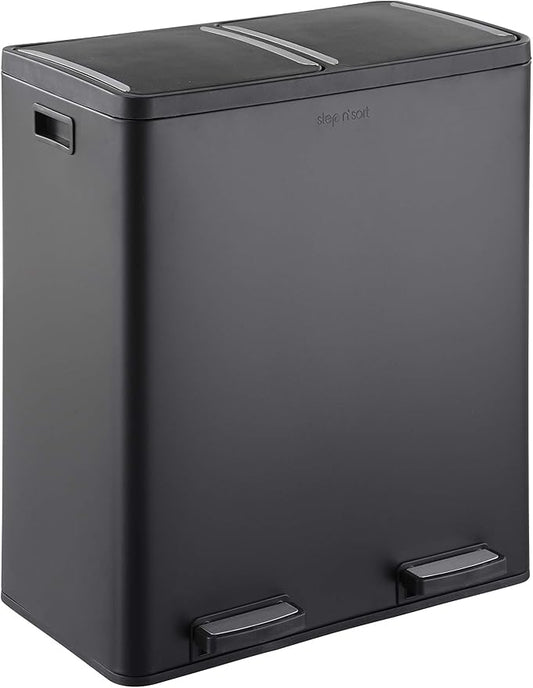 Step N' Sort The 18.5 Gallon Extra Large Capacity, Soft-Step, Dual Trash and Recycling Bin with Removable Inner Bins by Step+N%27+Sort