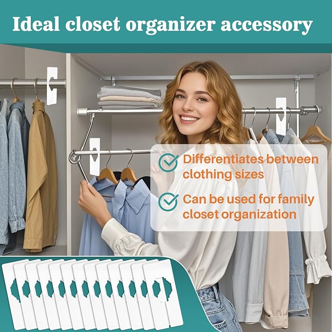 Sukh 30PCS Rectangular Closet Dividers - Plastic Closet Shelf Dividers For Clothes Organization Clothing Rack Tags Label for Wardrobe Retail Store Boutique Supplies Sturdy Durable No Burrs (White) - Image 3
