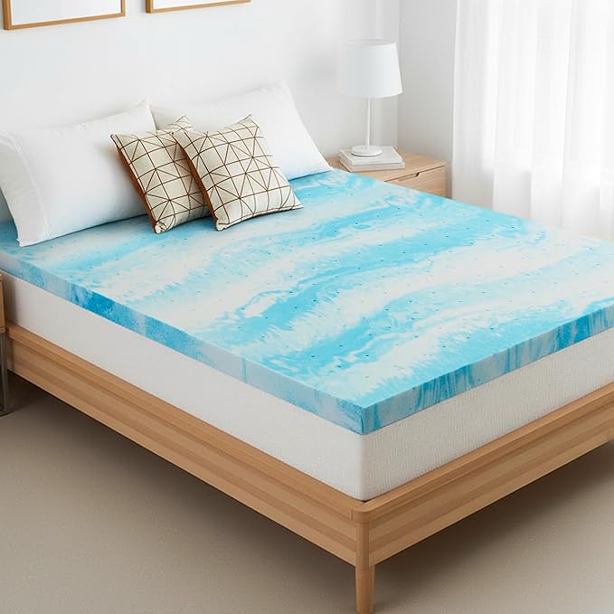 Memory Foam Mattress Topper California King - 4 Inch Gel Infused Bed Toppers, Pressure Relief Mattress Pad, CertiPUR-US Certified