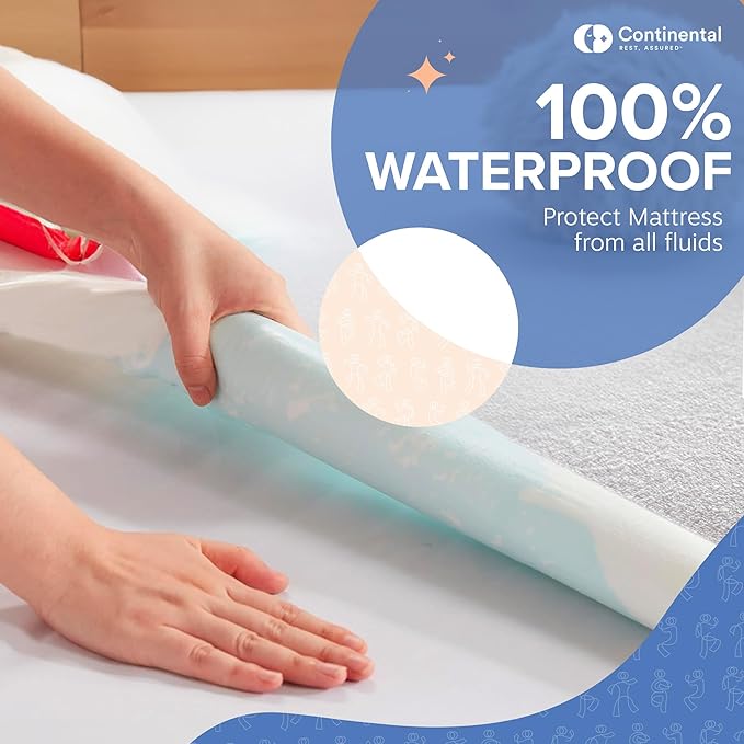 Continental Bedding Terry Cloth Mattress Pad Protector Plush Comfort and Waterproof Protection