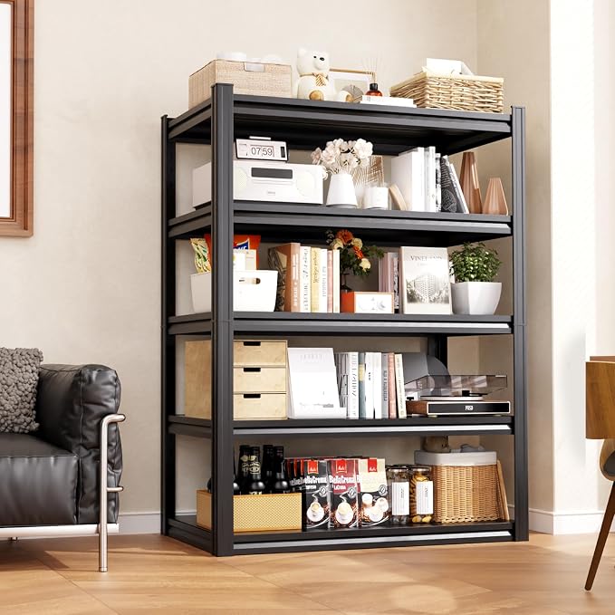 46''W Garage shelving,3000lbs AdjustableTall Heavy Duty Shelving,5T Garage Shelves ,Storage ShelvesUnit，Metal Standing Shelf Units， Utility Rack For Kitchen Warehouse Industrial Basement 71*46*20 - Image 2