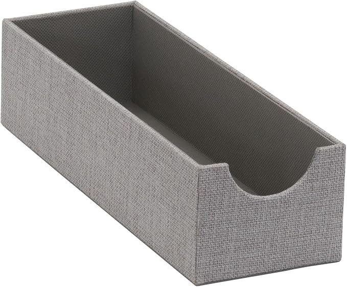 Household Essentials Grey 725-1 Deep Drawer Organizer Box for Storage | 12 in x 4 in x 3.13, Silver by HouseholdEssentials