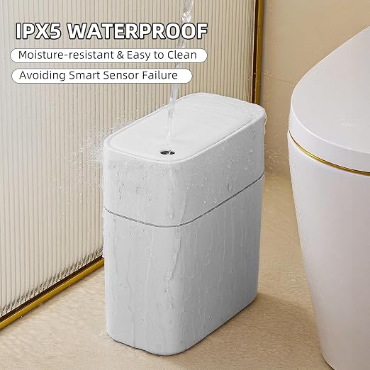 JUDRDO 3.5 Gallon Slim Automatic Trash Can for Bathroom,Touchless Diaper Trash Can with Trash Bag Auto-adsorption Technology,Motion Sensor Diaper Garbage Bins for Bedroom Office Kitchen Toilet - Image 7