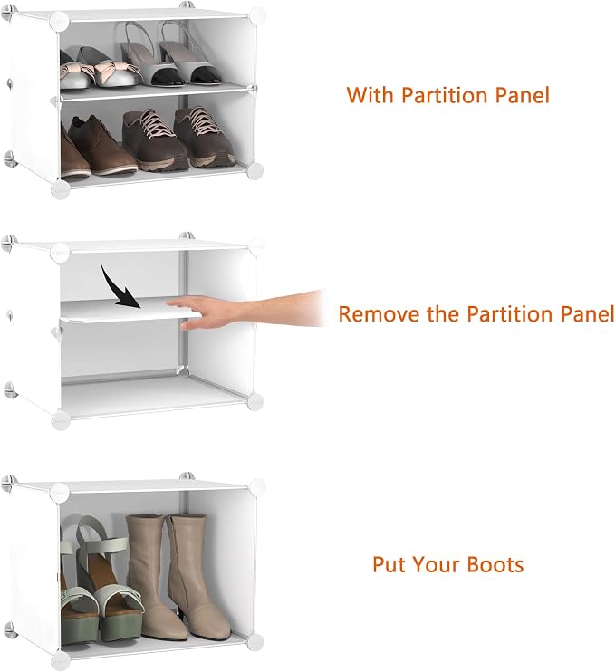 HOMIDEC Shoe Rack, 4 Tier Shoe Storage Cabinet 16 Pairs Plastic Shoe Organizer for Closet Hallway Bedroom Entryway - Image 4