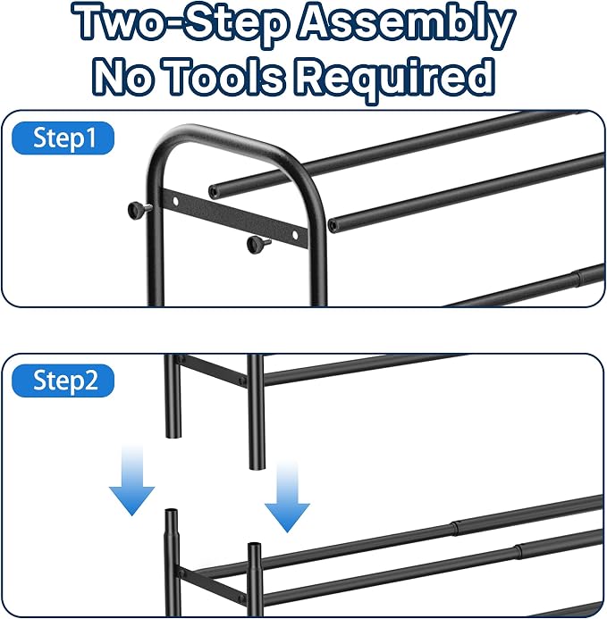 ENJOYBASICS 5 Tier Expandable Shoe Rack for Closet, Free Standing Metal Shoe Shelf Storage Organizer Holder 20 Pairs, Adjustable Width Shoe Rack for Entryway Small Space, Black - Image 7