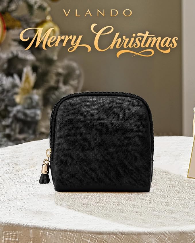 VLANDO Small Jewelry Travel Case,Travel Essentials for Women,Jewelry Pouch Bags with Zipper,Velvet Jewelry Organizer Storage Bag for Bracelet Rings Earring-Black - Image 7