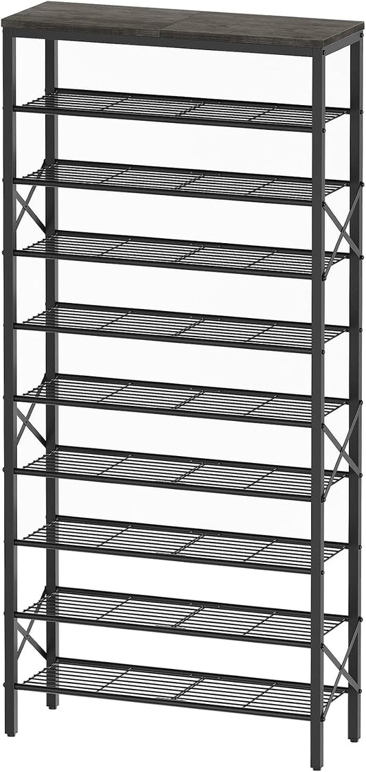 YATINEY 10 Tier Shoe Rack, Large Capacity Shoe Storage Organizer Holds 40 Pairs, Sturdy and Stable, for Entryway, Hallway, Closet, Dorm Room, Charcoal SS10BCG1 by Yatiney