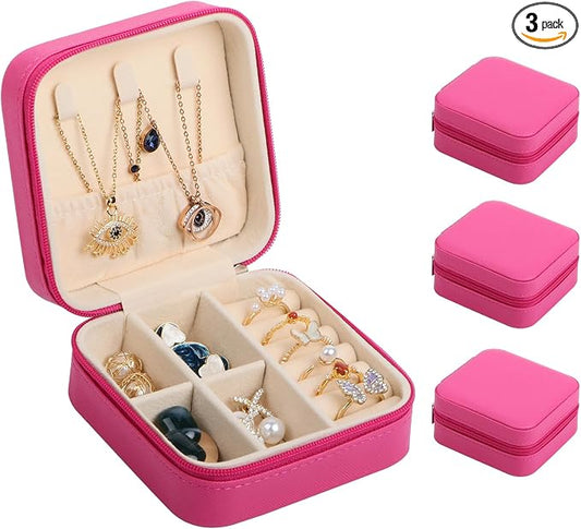 17Dec 3-Pack Small Travel Jewelry Case Organizer,Mini Travel Essentials for Women,Bridesmaid Gifts Birthday Gifts for Women,Small Jewelry Box for Girls 8-12 by 17Dec