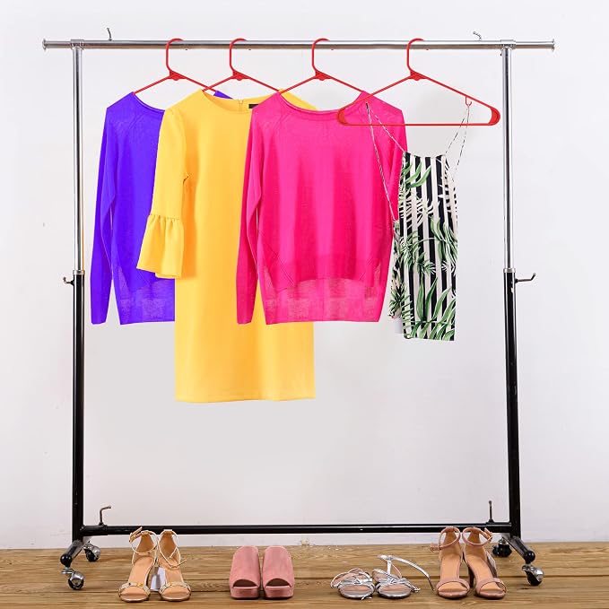 Utopia Home Plastic Hangers 200 Pack - Clothes Hanger with Hooks - Durable & Space Saving (Red) - Image 4
