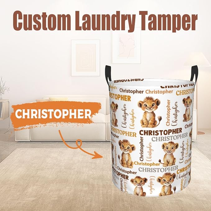 Custom Name Laundry Hamper, Personalized Laundry Basket with Name for Baby Boys Girls, Customized Collapsible Dirty Clothes Hamper Storage with Handles for Bedroom Bathroom Dorm Room Decor - Image 2