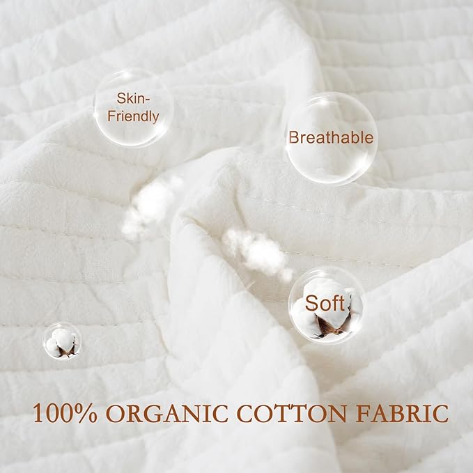 YOUR MOON Natural Wool Mattress Pad Queen – 200GSM Organic Australian Wool Mattress Topper, Quilted Fitted Mattress Bed Cover with 16" Deep Pocket, Hypoallergenic Cotton Cover (White)