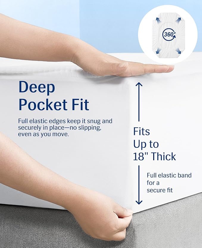 Elegear Cooling Mattress Pad Twin, Upgraded Arc-Chill® 3.0 + PCM Cooling, Stay Cool All Night, Breathable & Soft, Deep Pocket 18", Washable Mattress Protector for Hot Sleepers, White