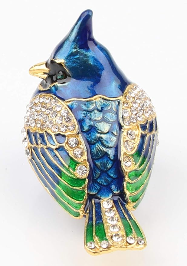 SEVENBEES Bird Trinket Box Metal Enameled Animal Figurines Collectable Wedding Jewelry Ring Holder Organizer - Image 2