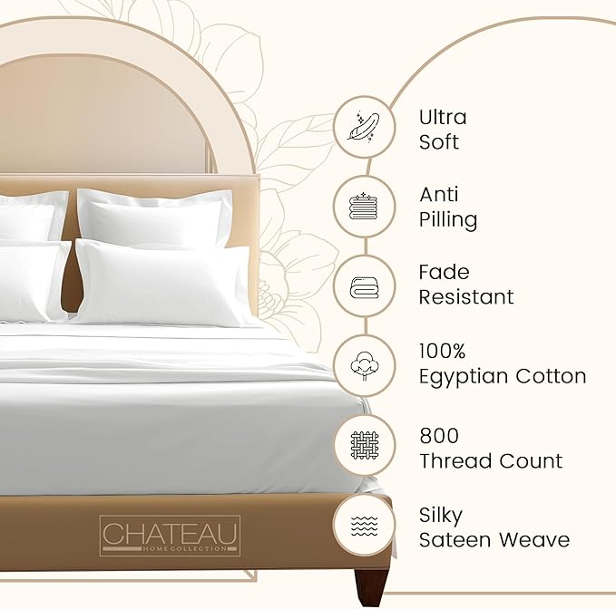 100% Cotton Sheets California King Size Sheets Set, CalKing Sheet Set, 800 Thread Count Sateen Weave Luxury Hotel Sheets, Naturally Cool Long Staple Egyptian Cotton, No Pilling & Shrink - Seafoam