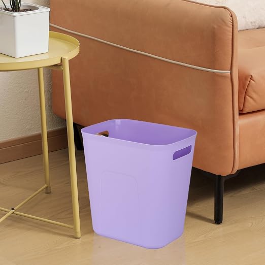 UUJOLY Plastic Small Trash Can Wastebasket, Garbage Container Basket for Bathrooms, Laundry Room, Kitchens, Offices, Kids Rooms, Dorms, 3.5 Gallon, Purple - Image 4