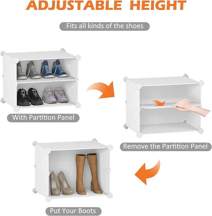 HOMIDEC Shoe Storage Cabinet, 48 Pairs Shoe Rack 3 by 8 Tier Space Saving Shoe Organizer for Closet Hallway Living Room Bedroom Garage - Image 5