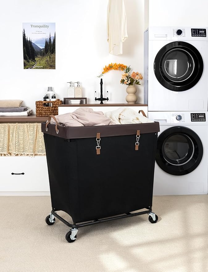 StorageWorks 320L Laundry Basket with Wheels, Extra Large Rolling Hampers for Clothing Organizer, Dirty Clothes Basket for Hote, Home, Closet, Dorm, Black - Image 6