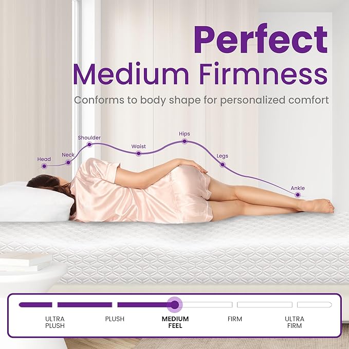 GAESTE 6 Inch Twin Cooling Memory Mattress Medium Firm CertiPUR-US Certified Foam, Pressure Relief & Cool Sleep Mattress-in-a-Box Comfort & Supportive Fiberglass Free (Twin, 6 in)